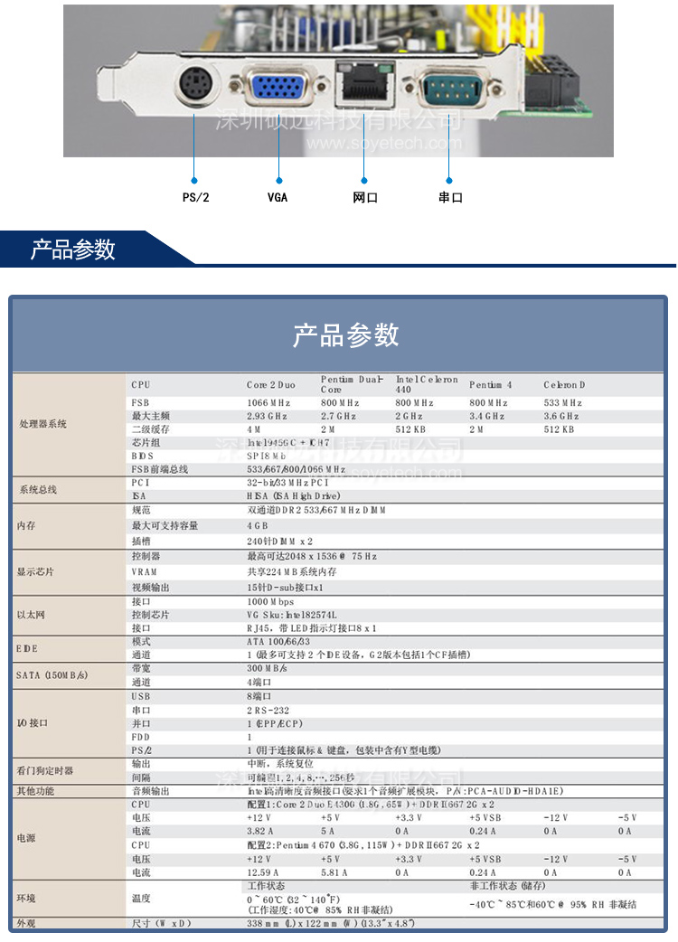 研華PCA-6010VG工控主板 LGA775 Intel? Core? 2 Duo單板電腦，帶雙千兆和DVI接口