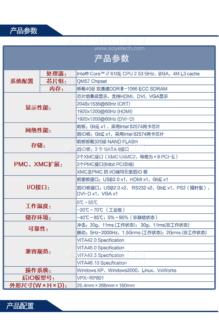 研祥6U VPX INTEL@ CORE I7 1.0INCH 高性能刀片計(jì)算機(jī)VPX-1811