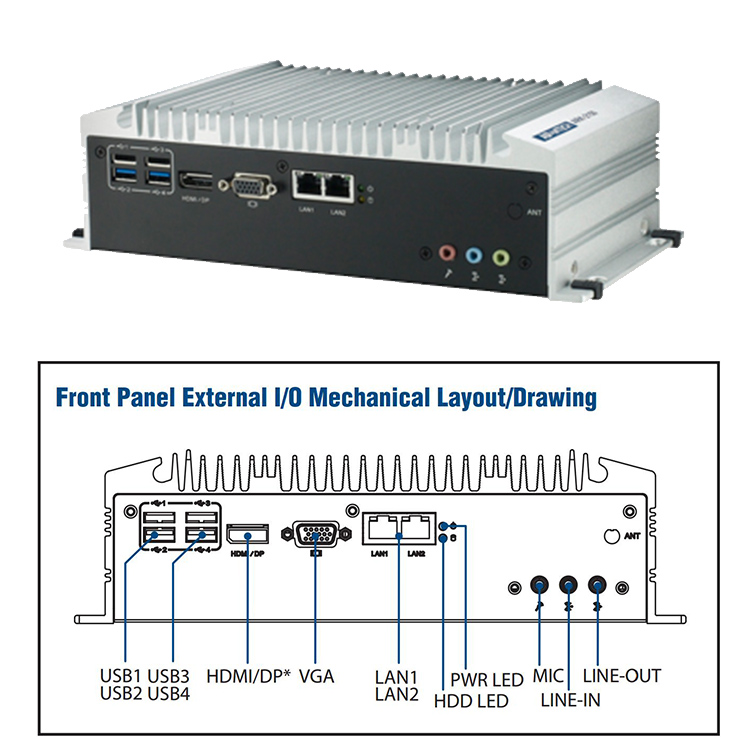 全新研華 無風(fēng)扇嵌入式工控機 豐富IO ARK-2000系列 ARK-2150L