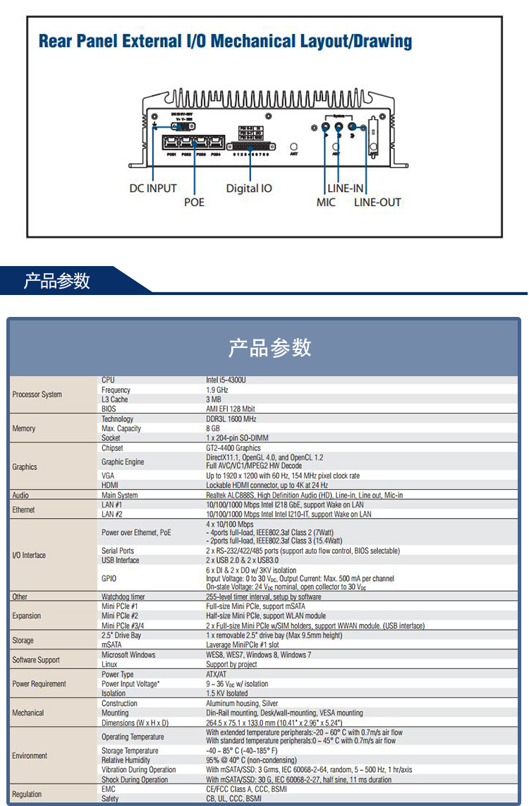 全新研華無(wú)風(fēng)扇嵌入式工控機(jī) 車(chē)載應(yīng)用 ARK-2151S