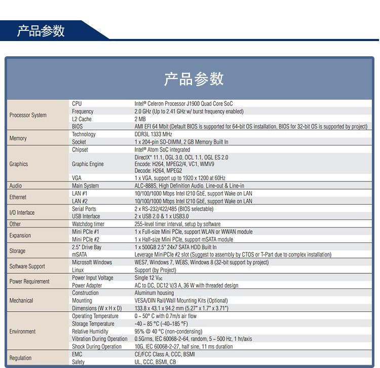 全新研華 無風扇嵌入式工控機 超緊湊ARK-1000系列 ARK-10