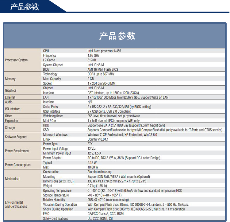 全新研華 無(wú)風(fēng)扇嵌入式工控機(jī) 超緊湊ARK-1000系列 ARK-1120F