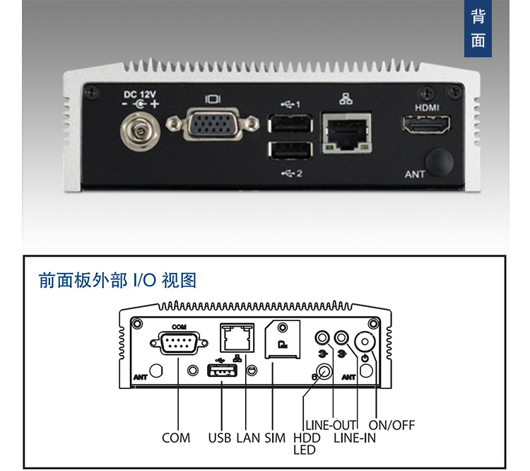 全新研華 無風扇嵌入式工控機 超緊湊ARK-1000系列 ARK-1122F