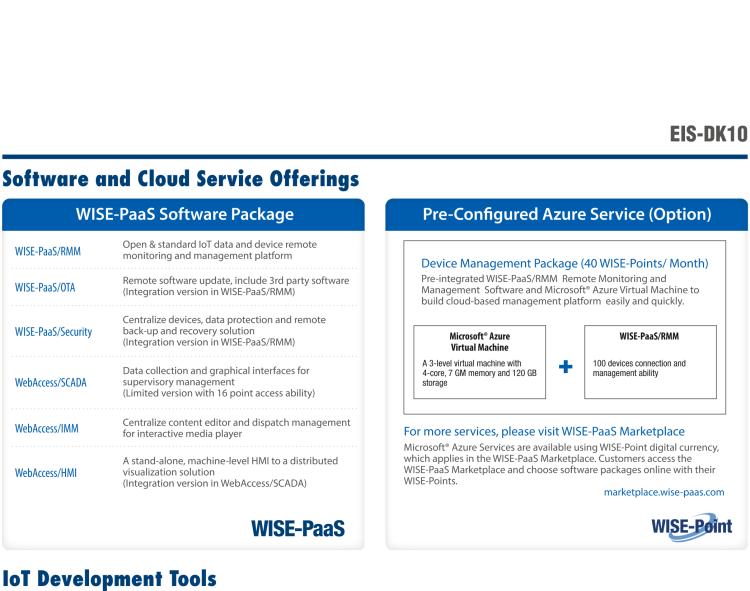 研華EIS-DK10 研華EIS-DK10，邊緣計(jì)算系統(tǒng)套件，包含整套物聯(lián)網(wǎng)設(shè)備，可快速實(shí)現(xiàn) IoT 實(shí)驗(yàn)環(huán)境搭建，幫助產(chǎn)品快速開發(fā)。