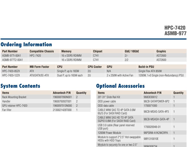 研華HPC-7420+ASMB-977 4U 18" short-depth Edge Accelerator Server with Dual Intel? 4thGen Xeon? Scalable processors, supporting 10 expansion slots