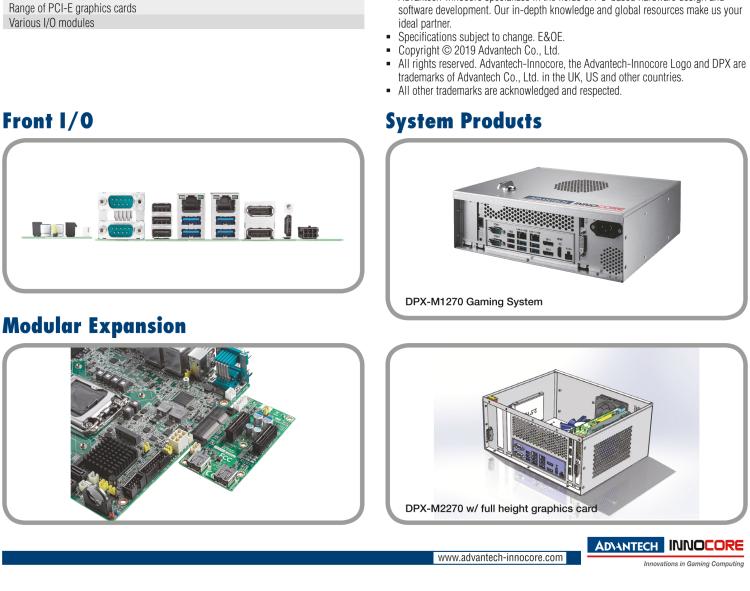 研華DPX-M270 Intel? 8th & 9th Generation Core?-i7/i5/i3 Embedded Multi-media Gaming Board