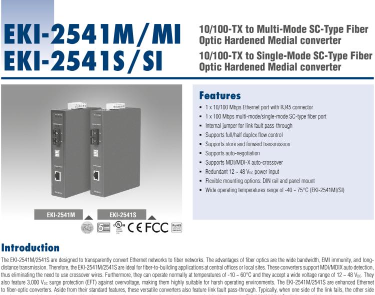 研華EKI-2541M 工業(yè)級百兆多模光電轉(zhuǎn)換器