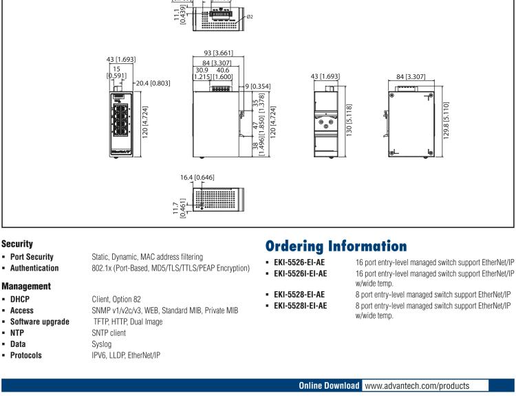 研華EKI-5528-EI 8FE Managed Ethernet Switch support EtherNet/IP