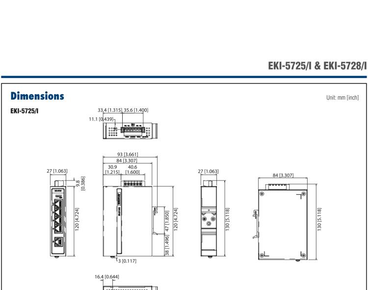 研華EKI-5725I 5端口千兆ProView（組態(tài)）系列寬溫型工業(yè)以太網(wǎng)交換機(jī)