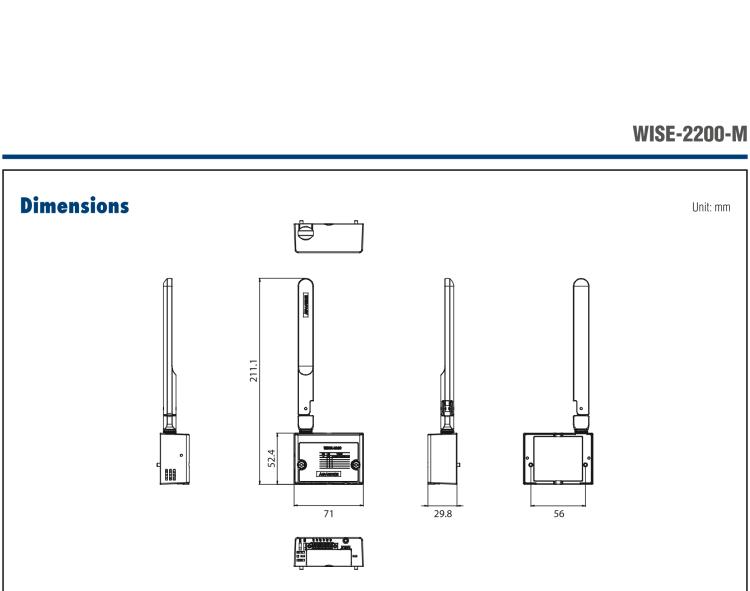 研華WISE-2200-M LoRaWAN 1RS-485 I/O Module