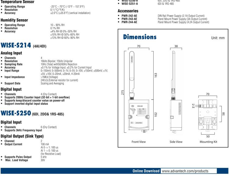 研華WISE-4220-S231 內(nèi)置溫濕度傳感器物聯(lián)網(wǎng)無(wú)線傳感器節(jié)點(diǎn)