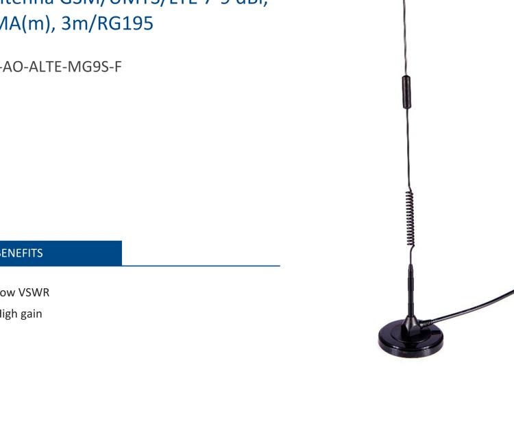 研華BB-AO-ALTE-MG9S-F Antenna GSM/UMTS/LTE, Magnetic base, SMA-M