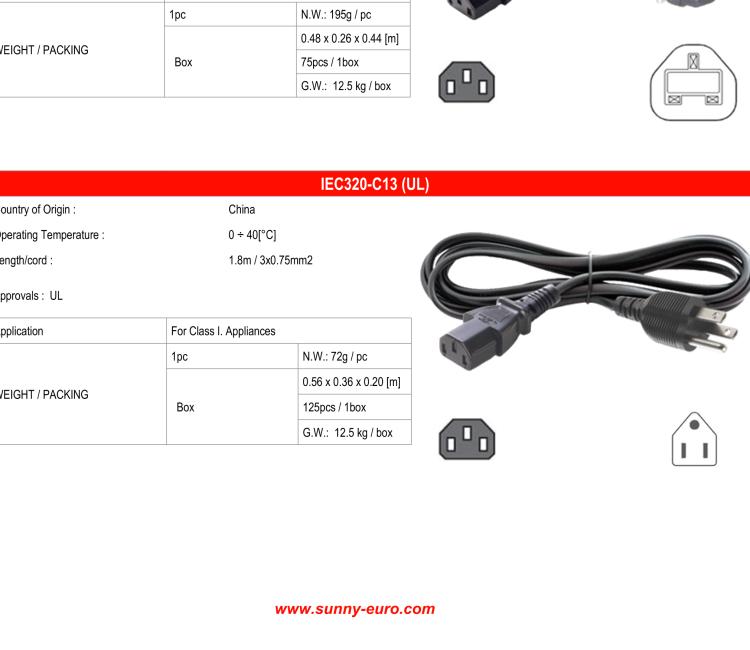 研華BB-PWRCORD-EU Power Cord 1.8m with EU plug