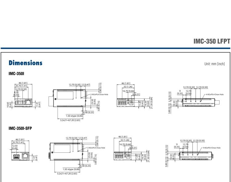 研華IMC-350-M8-A Mini Media Converter, 100Mbps, Multimode 850nm, LFPT, 2km, SC