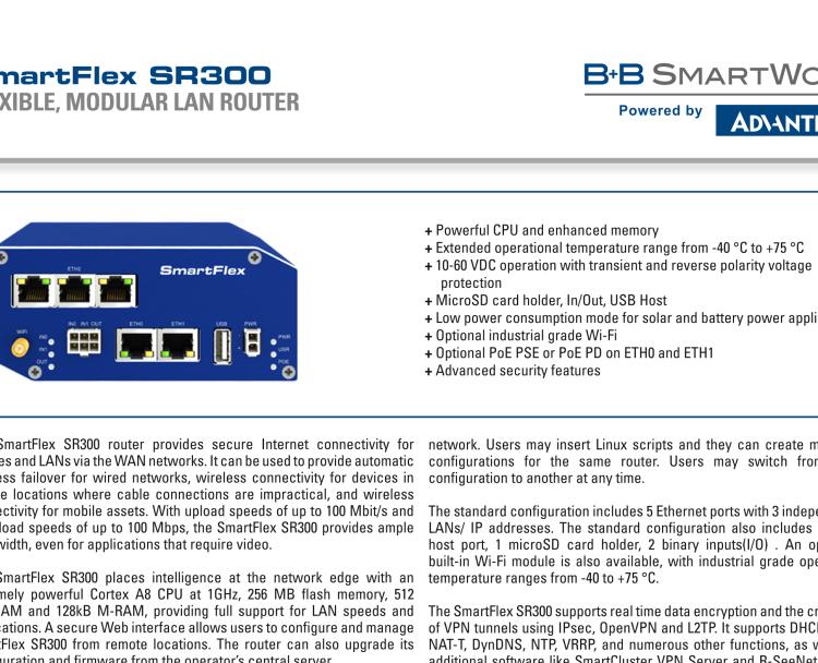 研華BB-SR30000110-SWH SmartFlex, Global, 5x Ethernet, Plastic, Without Accessories