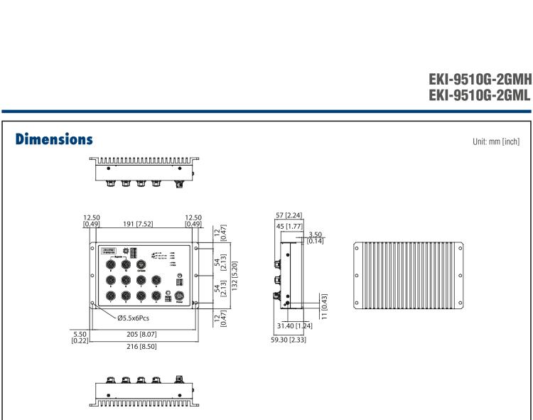 研華EKI-9510G-2GML EN50155 Managed Ethernet Switch with 10xGE(2bypass), 24-48 VDC