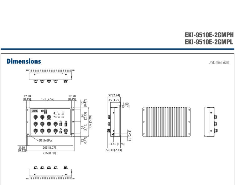 研華EKI-9510E-2GMPH 10個(gè)百兆M12 POE端口網(wǎng)管EN50155交換機(jī)， 支持72/96/110 VDC供電