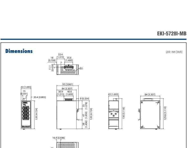 研華EKI-5728I-MB 8 Ports Entry-Level Managed Switch