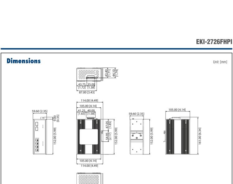 研華EKI-2726FHPI 4G+2 SFP W/ 4 IEEE 802.3 大功率寬溫 PoE 工業(yè)以太網(wǎng)交換機(jī)