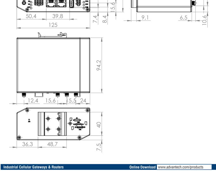 研華BB-SR31010110 SmartFlex, Global, 5x ETH, WiFi, Plastic, No ACC