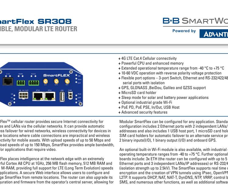 研華BB-SR30818415-SWH SmartFlex, AUS/NZ, 3x Ethernet, 1x RS232, 1x RS485, Wi-Fi, PoE PSE, Plastic, International Power Supply (EU, US, UK, AUS)