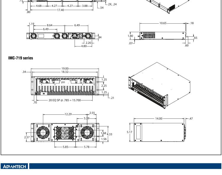 研華IMC-711-AC Managed Modular 1-slot Media Converter Chassis, AC Power w/o power cord