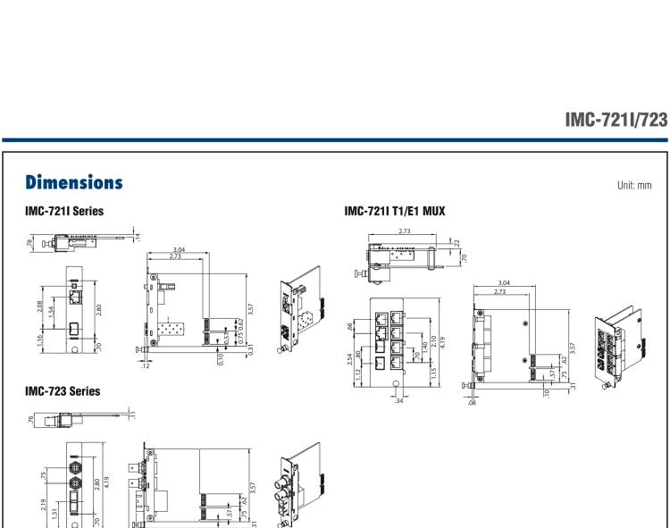 研華IMC-721I-SE Managed Hardened Modular Media Converter, DS1, Single mode 1310nm, 5km, SC (also known as iMcV 850-18106)