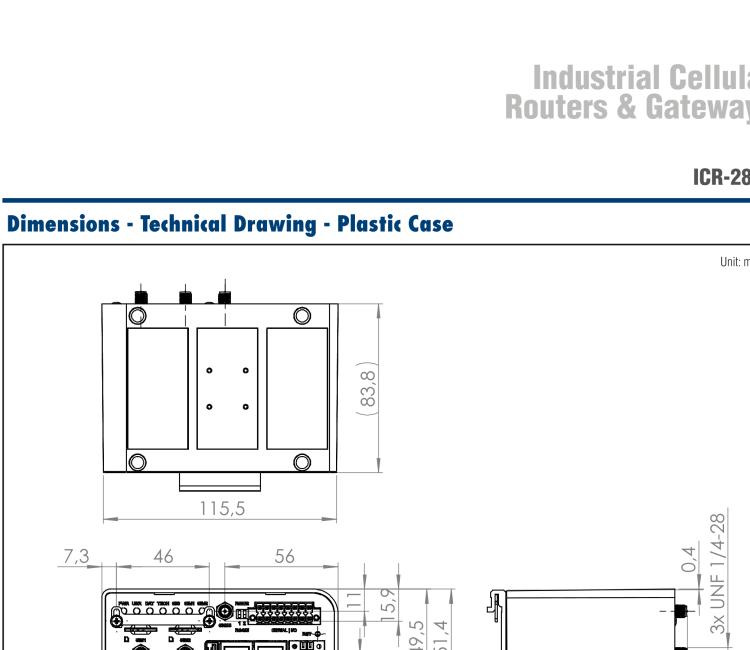 研華ICR-2834GA02 ICR-2800, EMEA, 2x Ethernet, 2× RS232/RS485, USB, GPS, Metal, UK ACC