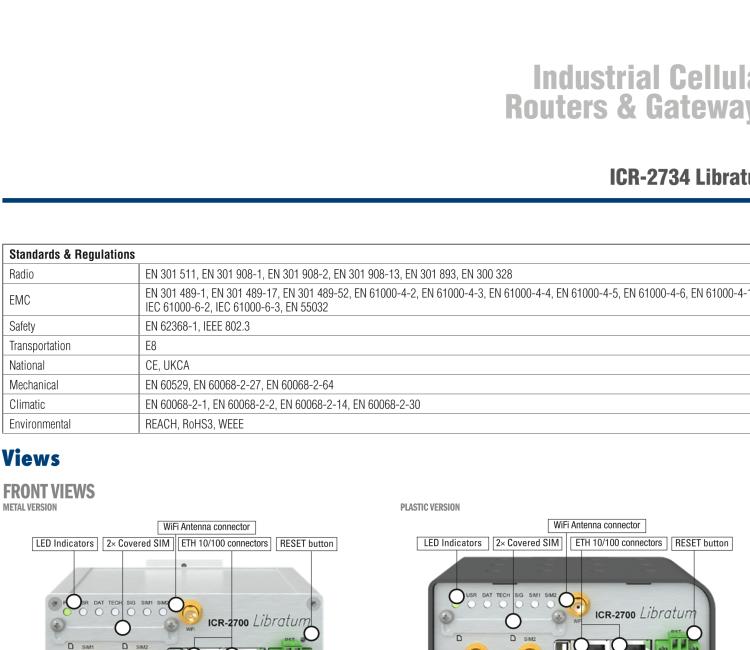 研華ICR-2734WA02 ICR-2700, EMEA, 2x Ethernet, USB, Wi-Fi, Metal, UK Accessories