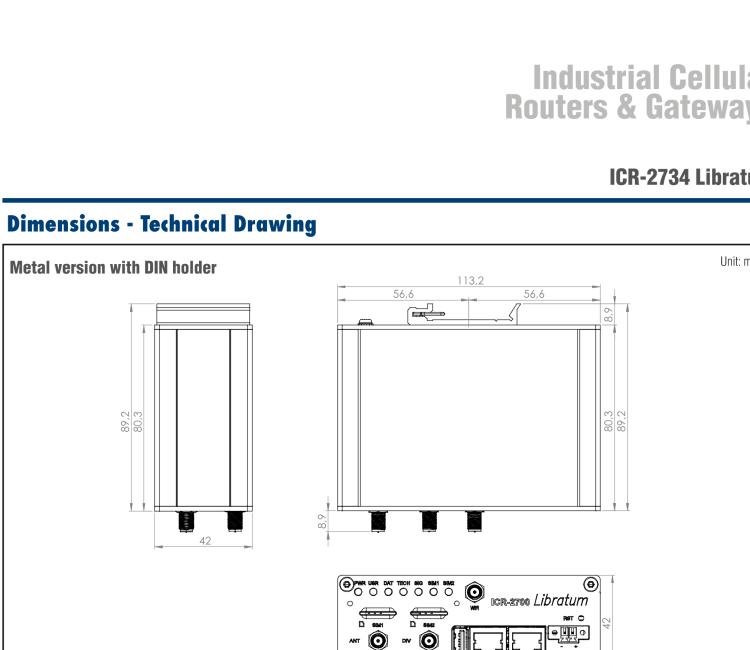 研華ICR-2734WA02 ICR-2700, EMEA, 2x Ethernet, USB, Wi-Fi, Metal, UK Accessories