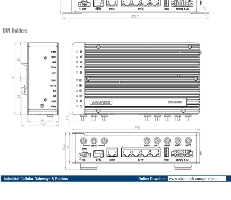 研華ICR-4453W ICR-4400, EUROPE, 5× ETH, 1× RS232, 1× RS485, CAN, WIFI, SFP, USB, SD, No ACC