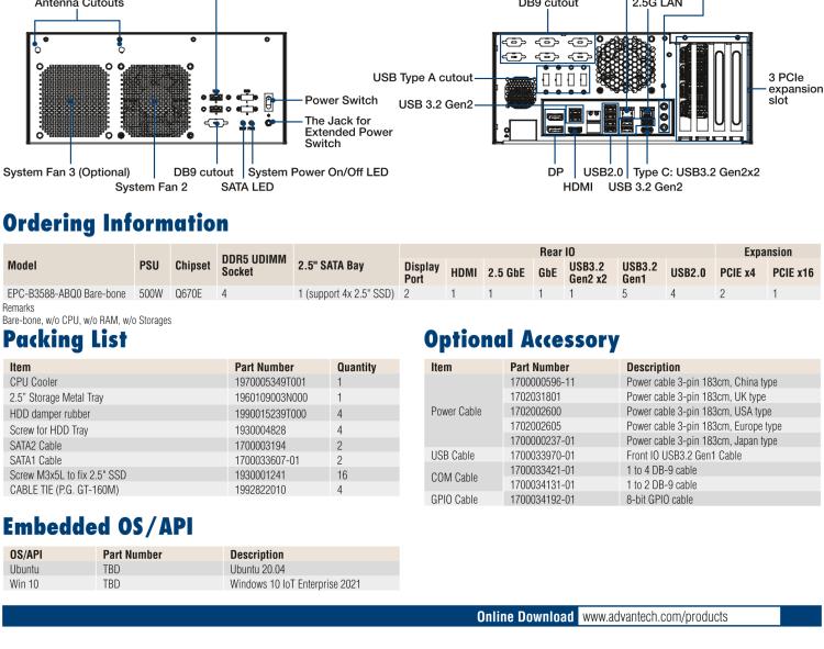 研華EPC-B3588 適配Intel 第12代 Core i 系列處理器，搭載Q670E芯片組?？纱钆銷VIDIA? RTX-A4500顯卡。3U高度，提供高端圖像處理應(yīng)用的解決方案。