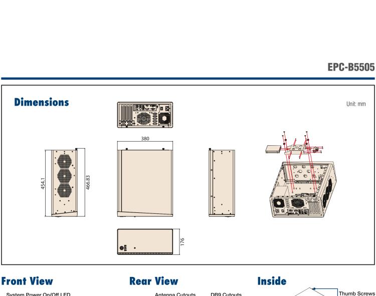 研華EPC-B5505 適配Intel? 第6/7代 Core ? i/Xeon E3系列處理器，搭載H110芯片組。標(biāo)準(zhǔn)4U上架，廣泛適用于各種行業(yè)。