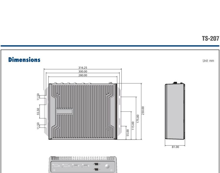 研華TS-207 搭載11th Gen. Intel Core無(wú)風(fēng)扇IP 65防護(hù)系統(tǒng)，車輛鐵路應(yīng)用