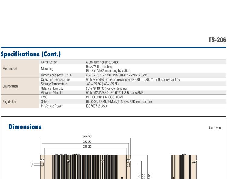 研華TS-206 車載全高清NVR w/4 PoE端口，第6代Intel Core i7 6600U /Core i5 6300U SoC無風扇工控機