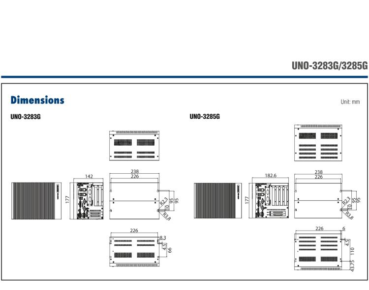研華UNO-3283G 高效能嵌入式無(wú)風(fēng)扇工業(yè)電腦，搭配Intel? Core? i 處理器，2×GbE, 2×mPCIe, HDMI, DVI-I