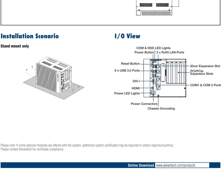 研華UNO-3285C 搭配Intel? Core?處理器，4×PCI(e) 擴展槽，2 x GbE, 2 x mPCIe, HDMI, DVI-I