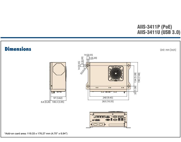 研華AIIS-3411 緊湊型視覺系統(tǒng)，支持Intel? 第10代 Core i CPU, 4路攝像頭支持 GigE PoE或 USB 3.0接口, PCIe擴展槽, 支持4路光源和隔離DIO