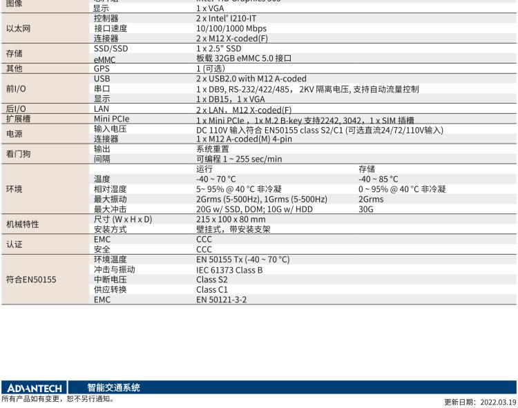 研華ITA-5512 Intel?Atom? E3950 無(wú)風(fēng)扇緊湊型系統(tǒng) 符合EN 50155 鐵路應(yīng)用產(chǎn)品