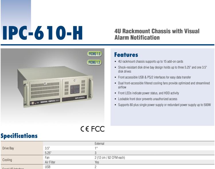 研華IPC-610-H 4U上架式機(jī)箱，支持LED指示 & 聲音警報(bào)通知