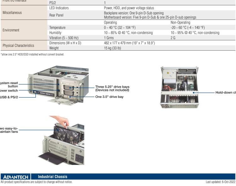 研華IPC-610-H 4U上架式機(jī)箱，支持LED指示 & 聲音警報(bào)通知