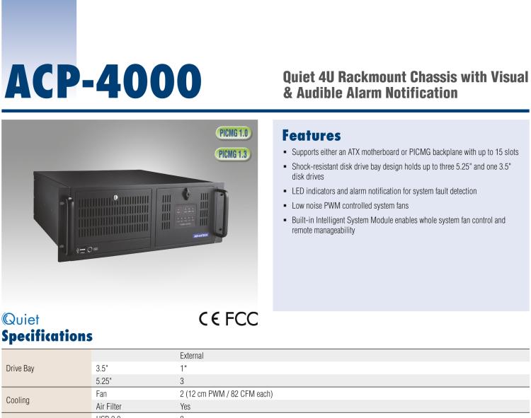 研華ACP-4000 4U上架式機箱，支持LED指示 & 聲音警報通知