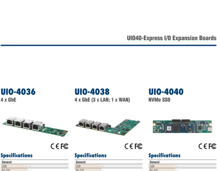 研華UIO-4038 UIO40-Express I/O 擴展卡，，支持 3 LAN & 1 WAN