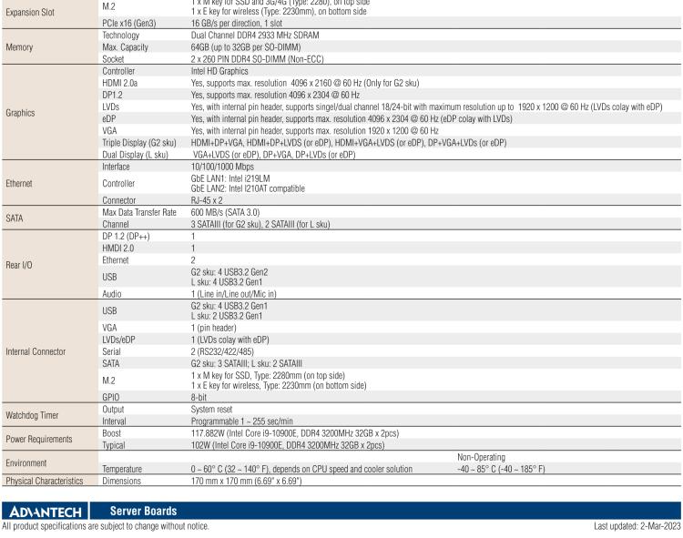 研華AIMB-277 適配Intel? 第10代 Core? i 系列處理器，搭載Q470E芯片組。性能強勁，適用于高端應用領域。