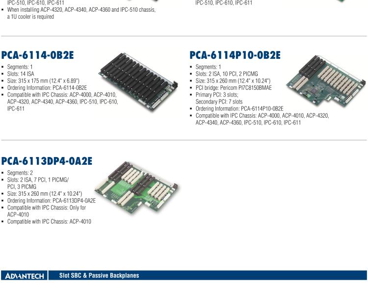 研華PCA-6105P4V-0B3E 5槽，2U高，4 PCI/1 PICMG