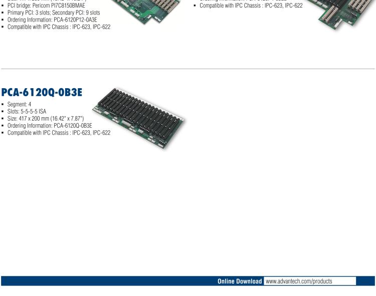 研華PCA-6105P4V-0B3E 5槽，2U高，4 PCI/1 PICMG