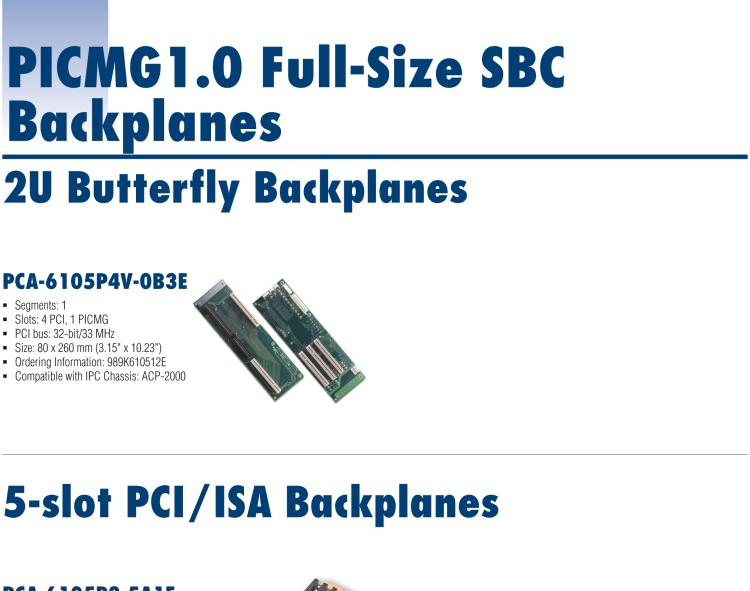 研華PCA-6105P3 5-slot 1 ISA / 2 PCI / 1 PICNG 1PCI / ISA Backplane