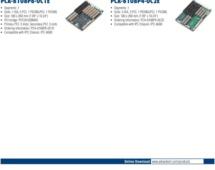 研華PCA-6108P6 8-slot PCI/ISA Backplanes