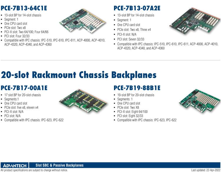 研華PCE-5B06 6-slot BP for 6-slot chassis