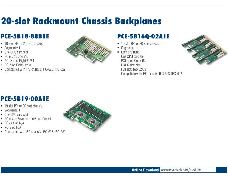 研華PCE-5B18 18-slot BP for 20-slot chassis